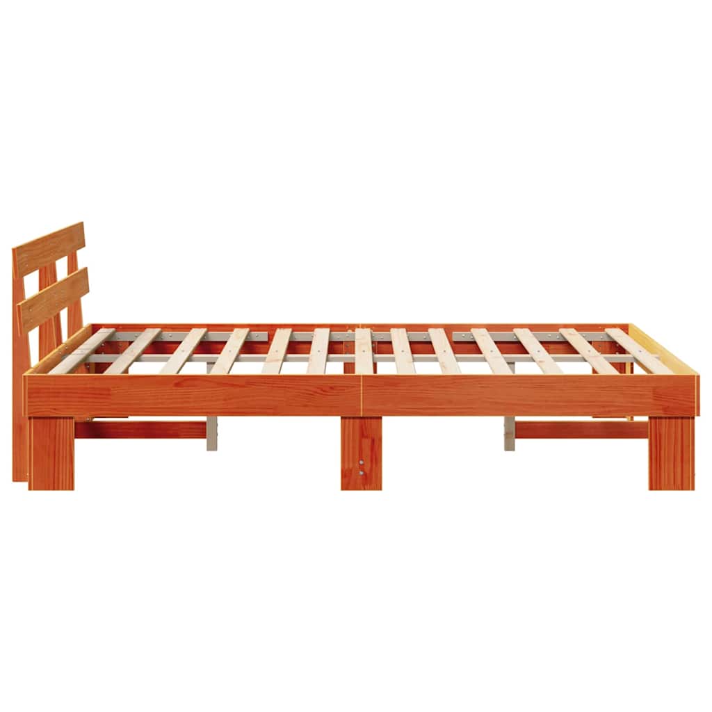 Bed Frame with Headboard Brown 140 x 200 cm